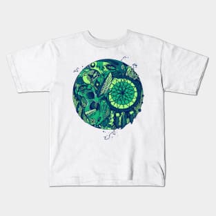 NGreen Skull and Dreamcatcher Circle Kids T-Shirt